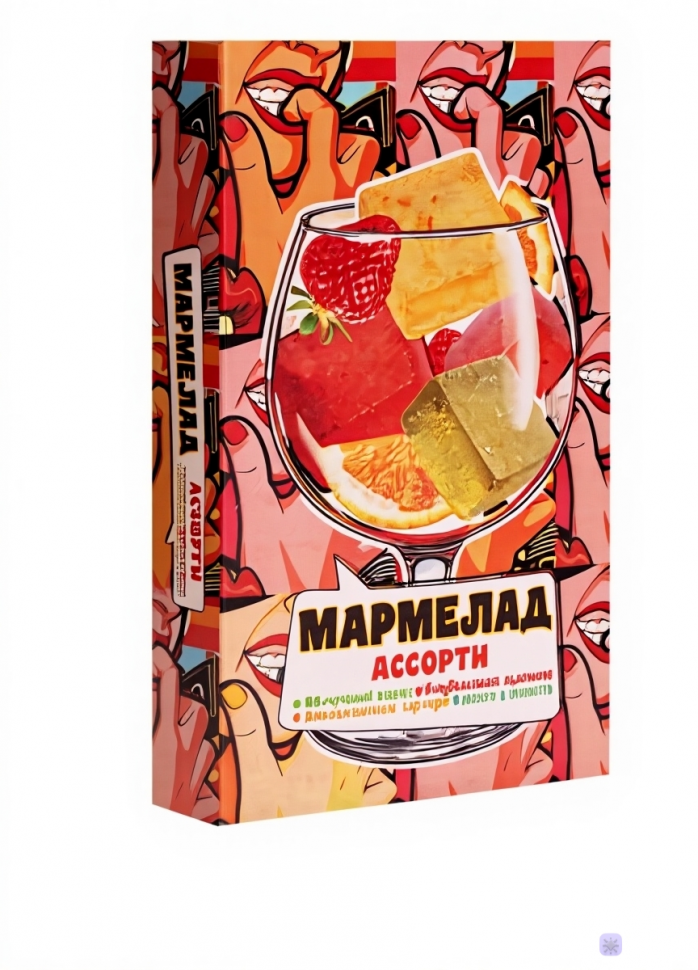  Мармелад АлкоАссорти(яблочный виски, клубничный просекко, апельсиновый вермут, лайм текила) 110г в Юрге